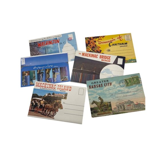 Travel Postcard Booklets Souvenirs Books Mini Lot of 6 Vintage Assorted USA - Picture 5 of 6